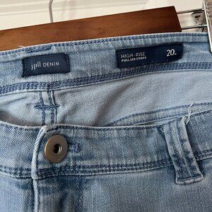 J. Jill Authentic Fit Plus Size, Cropped, Wide Leg, Fringed, Stretch Jeans